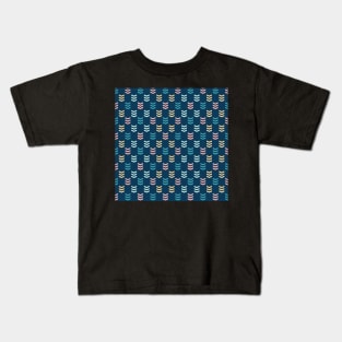 Blue and Yellow Boho Minimalistic Arrows Pattern Kids T-Shirt